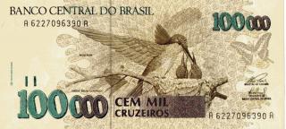 Cdula de 100 000 CRUZEIROS - Brasil