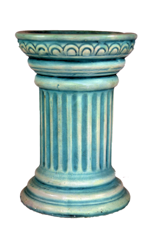 Coluna em gesso com pintura em azul