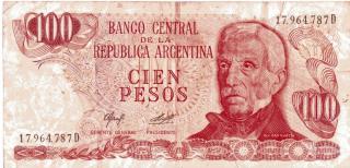 Cédula de CIEN PESOS - Argentina