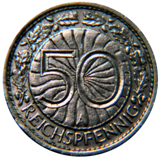 Moeda de 50 Reichspffnig - Alemanha