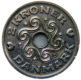 Moeda de 2 Kroner - Dinamarca