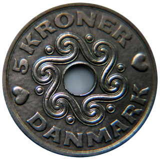 Moeda de 5 Kroner - Dinamarca