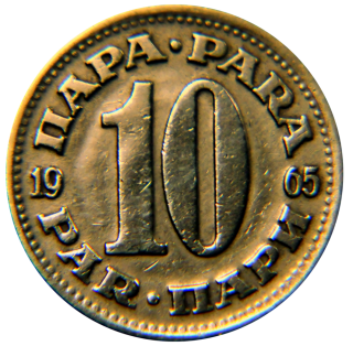 Moeda de 10 Dinar - Iugoslvia
