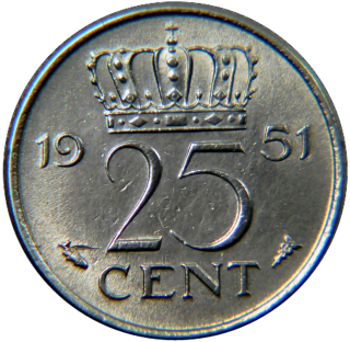 Moeda de 25 Cents - Holanda