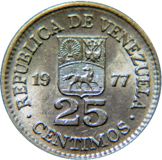 Moeda de 25 Centavos - Venezuela