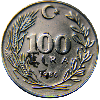 Moeda de 100 Liras - Turquia
