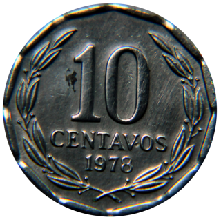 Moeda de 10 Centavos - Repblica do Chile