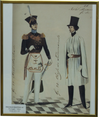 Gravura dos Graus do Cavaleiro do Real Machado ou Príncipe do Líbano e Chefe do Tabernáculo