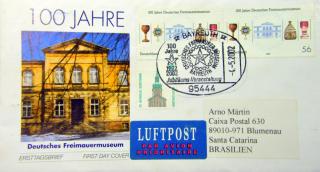 Mximo Postal 100 anos Museu Manico - Alemanha
