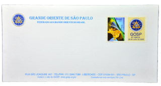 Envelope 87 anos Grande Oriente de São Paulo - Brasil