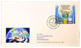 Envelope da Confederação Maçônica Interamericana - Chile