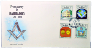 Envelope Comemorativo dos 250 anos da Maçonaria em Barbados