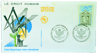 Envelope da Loja Maçônica Mista Internacional "Direitos Humanos"