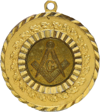 Medalha com  Compasso e Esquadro