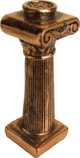 Coluna Jônica em gesso com pintura em bronze 