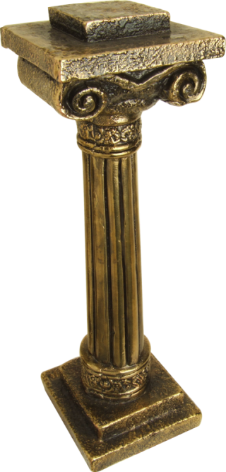 Coluna Jônica em gesso com pintura em bronze 